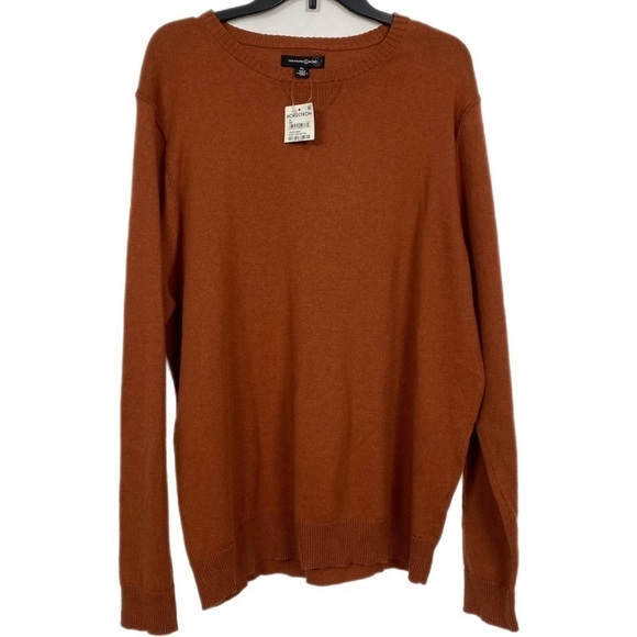 Treasure & Bond Men’s Cotton & Cashmere Crew Sweater in Rust Aragon Oil Size XL - Picture 2 of 7